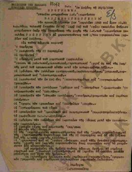 Έγγραφο της Νομαρχίας Κοζάνης αναφορικά με το πρόγραμμα του ετήσιου μνημοσύνου του Βασιλέως Γεωργ...