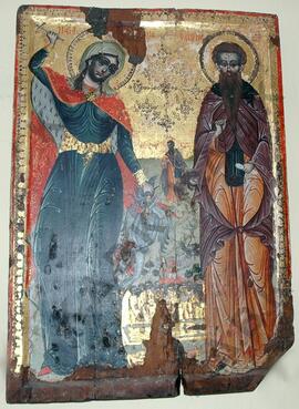 Εικόνα με παράσταση της Αγίας Μαρίνας και του Οσίου Ναούμ (Αχριδών)